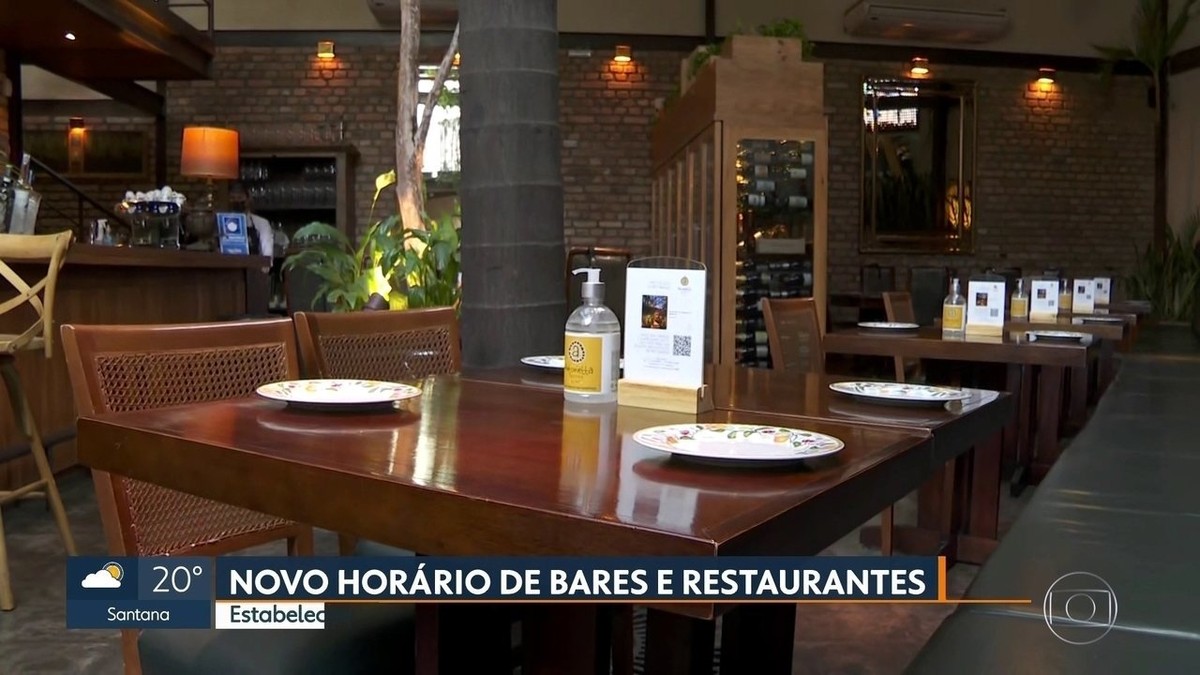 G1Governo de SP libera funcionamento de bares e restaurantes até as 22h para cidades na fase amarela