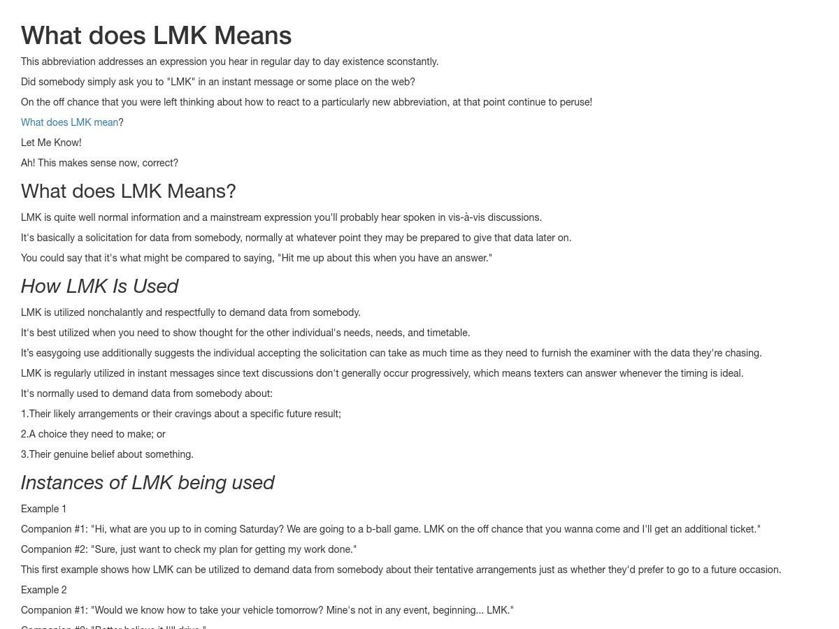 What does LMK mean